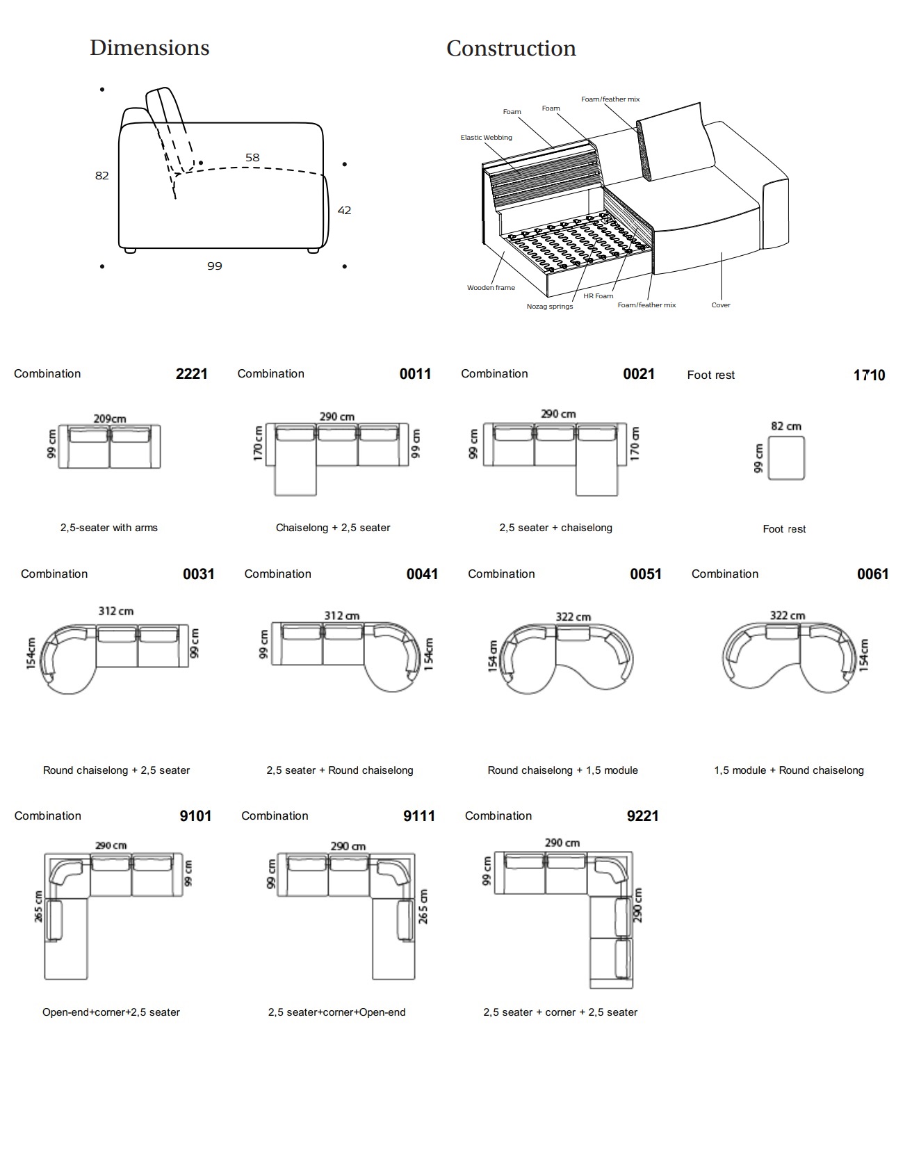 Wymiary sofa Samone