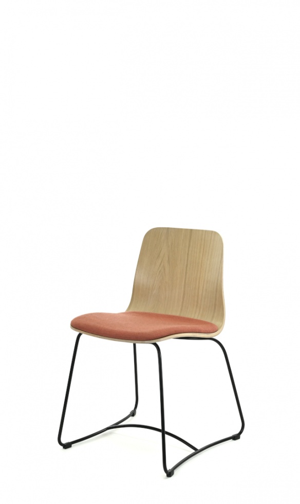 Krzesło Hips AM-1802 na stalowej podstawie, tapicerowane siedzisko,  buk  Fameg